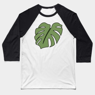 Minimal Monstera Deliciosa leaf- green Baseball T-Shirt